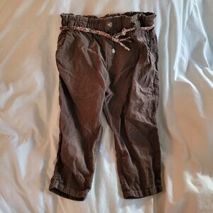 Zara Baby Brown Corduroy Pants with Braided Belt